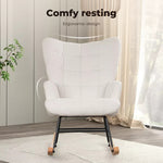 Levede Rocking Chair Nursery Rocker Accent Tub Boucle Armchair Lounge Fleece