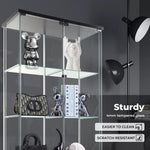 Stacked Display Cabinet Tempered Glass Show Case Floor Standing 4 Tier Shelves