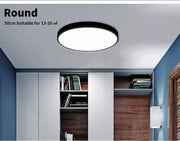 Emitto Ultra-Thin 5CM LED Ceiling Down Light Surface Mount Living Room Black 36W