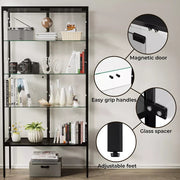Stacked 5mm Tempered Glass Display Cabinet Steel Collections  4 Tier 160m Tall