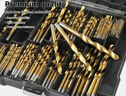 Traderight Drill Bits Set HSS 1mm-10mm Titanium Coated Metal Wood Plastic 230PCS