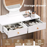 Levede LED Dressing Table Stool Set Mirror Lighted Vanity Makeup Desk Drawers
