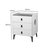 Levede Bedside Drawers Side Table Wireless Charging LED Light Bluetooth Speaker