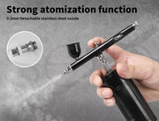 Traderight Airbrush Kit Compressor Cordless Dual Action USB Portable Spray Paint