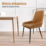 Levede 4x Dining Chairs Kitchen Chair Padded Seat PU Faux Leather Soft Velvet