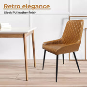 Levede 4x Dining Chairs Kitchen Chair Padded Seat PU Faux Leather Soft Velvet