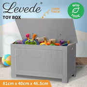 Levede Kids Toy Box Storage Chest Cabinet Container Clothes Organiser Grey