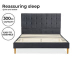 Levede Fabric Bed Frame Double Mattress Base Platform Wooden Velvet Headboard