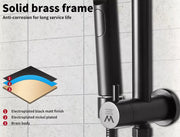 Shower Head High Pressure Set Rain Round Brass Taps Mixer Handheld WELS Black