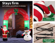 Santaco Inflatable Christmas 2.2M Outdoor Decorations Santa Sleigh LED Lights