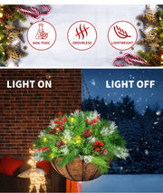 Santaco Christmas Hanging Basket Ornaments LED Lights Home Garden Decor 30cm