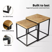 Levede Nesting Side Table Set of 2 Bedside Sofa Square End Tables Coffee Office