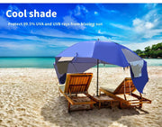 Mountview Beach Umbrella Outdoor Umbrellas Sun Shade Garden Shelter 2.33M Blue.