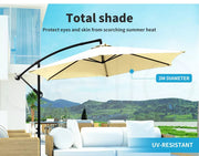 Mountview 3M Outdoor Umbrella Cantilever Umbrellas Base Stand Garden Patio Beach