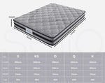 Dreamz Mattress Pocket Spring Queen Double King Single Bed Foam Medium Firm 22CM