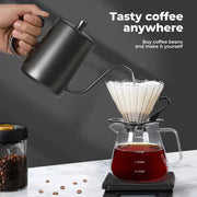 Pour Over Coffee Maker Set Dripper Pot Kettle Filter Coffee Grinder Camping Tool