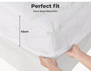 Dreamz Bamboo Pillowtop Mattress Topper Protector Cover Underlay Pad Single