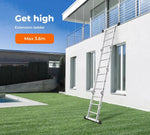 Traderight Multi Purpose Ladder Aluminium Folding Platform Extension Step 3.6M