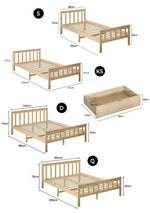 Levede Wooden Bed Frame Queen Double Single Rustic Mattress Base Solid Pine