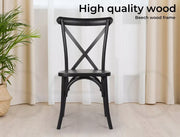 Levede 2x/4xDining Chairs Cross Back Chair Bentwood Outdoor Provincial Rattan