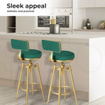 Levede 1x Bar Stools Velvet Kitchen Stool Chair Swivel Barstools Padded Seat