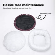 Pawz Pet Dog Calming Bed Cat Warm Soft Plush Round Washable Removable Cover Pink