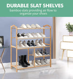 Levede Bamboo Shoe Rack Storage Wooden Organizer Shelf Stand 5 Tiers Layers 80cm