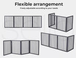 Pawz Wood Pet Gate Dog Fence Indoor Guard Safety Barrier Portable Folding Black