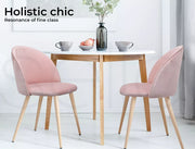 Levede 2x Dining Chairs French Provincial Kitchen Cafe Lounge Upholstered  Black
