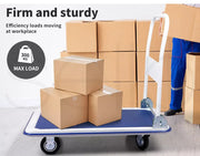 Traderight Folding Platform Trolley Hand Truck Foldable Cart Heavy Duty 300kg