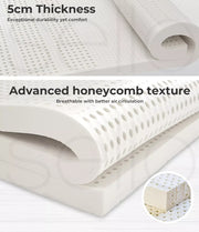 Dreamz Latex Mattress Topper Queen Bed Underlay Natural Foam 7 Zone Cover