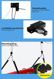Monvelo Kayak Hoist Pulley 54KG Bike Holder Lift Garage Ceiling Storage Rack