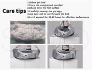Pawz Pet Bed Set Calming Warm Soft Blanket Cushion Sleeping Kennel Grey Large