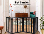 Pawz Wood Pet Gate Dog Fence Indoor Guard Safety Barrier Portable Folding White