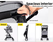 Pawz Large Pet Stroller Dog Cat Travel Carrier Pram Foldable Pushchair Outdoor