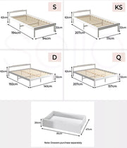 Levede Wooden Bed Frame Queen Double Kingsingle Single Mattress Base Timber WH