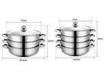 Toque Stainless Steel Steamer Pot Home Kitchen Cookware Tool Hot Pot 3/4 Tier