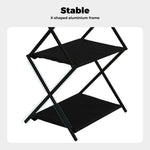 Levede Camping Storage Shelves Portable Hanging Rack Foldable BBQ Picnic 2 Shelf