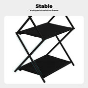 Levede Camping Storage Shelves Portable Hanging Rack Foldable BBQ Picnic 2 Shelf