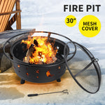 Fire Pit BBQ Grill Pits Outdoor Fireplace Camping Portable Garden Patio Heater