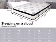 Dreamz Bed Mattress Pocket Spring Queen Double King Single Foam Medium Firm 30CM