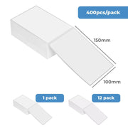 Thermal Direct Shipping Label 100x150mm 400/4800 Lables Fan-Fold Box Stickers