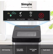 Spector Portable Ice Maker Machine Commercial 2.1L Drink Ice Cube Bar Countertop