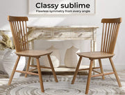 Levede 2x Dining Chairs Kitchen Windor Chair Natural Wood Cafe Lounge Seat Oak