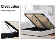 Levede Fabric Bed Frame Gas Lift Storage Wooden Matress Base Double Queen King