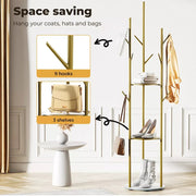 Levede Coat Rack Clothes Stand Hat Clothing Hanger Garment 8 Hook Tree Organizer