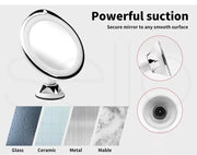 10x Magnifying Makeup LED Mirror 360° Rotation Wall Cosmetic Bathroom Mirrors