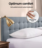 Levede Queen Bed Frame Fabric Tufted Mattress Platform Gas Lift Storage Grey