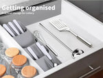 Kitchen Drawer Organiser Cutlery Tray Insert Cabinet Utensil Storage Box Holder