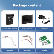 Video Door Bell WiFi Phone Intercom System with Monitor Doorbell Camera Wireles